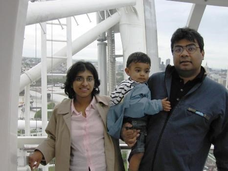 Tirumal, Latha and Jahnu at the London Eye