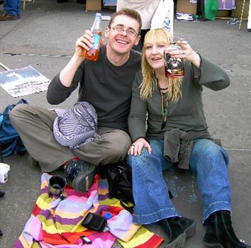 Andy with Karen from the YOT at an anti-Iraq-war demo