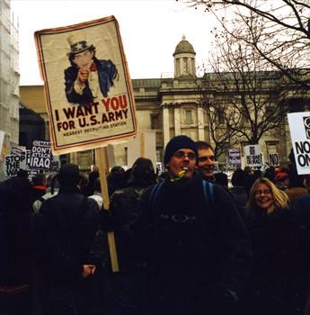 Feb. 15th 2003. And Andy with the classiest placard.
