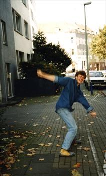 Andy being a silly bugger in Germany 1998