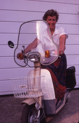 Margaret on her scooter
