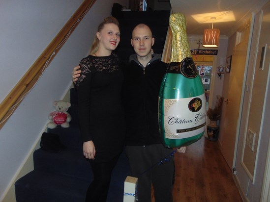Jamie and Becca...Oh and the champers darling. x