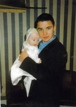 Aidan when he became Godfather for his neice Tierney