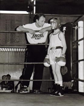 Aidan and Scott in the ring as a teenager