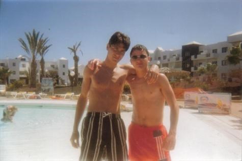Aidan and James on holiday