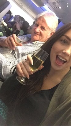 Champagne selfie before the flight to South Africa 