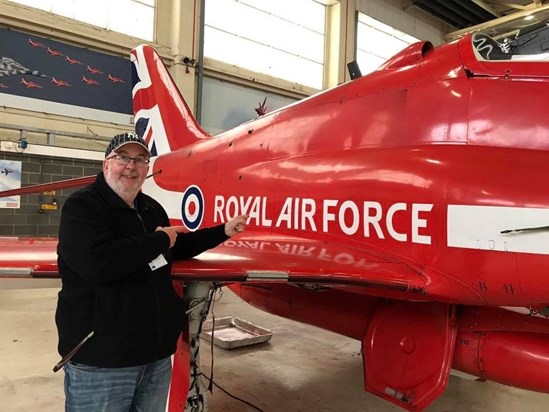 Karl with a Red Arrows jet!