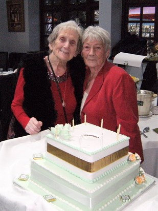 90th Birthday with her sister Mary 