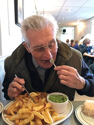 he loved his fish & chips 