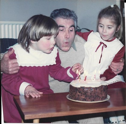 Grandad and me on my birthday, happy memories