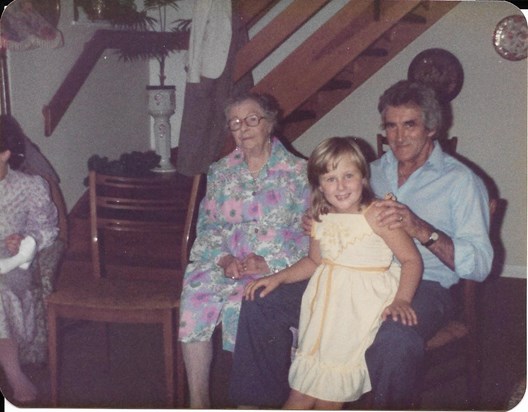 Grandad, Nanna Croft and me in Christchurch