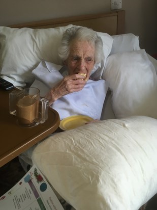 Still enjoying a cream tea - in fact probably what kept her going until 101!