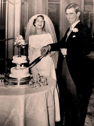Wedding cutting the cake