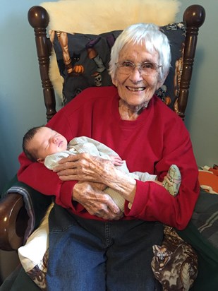GmaJo holding her Great Granddaughter Vera, 11/2018