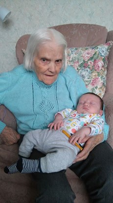 Nanny meeting her Great Grandson Zachary