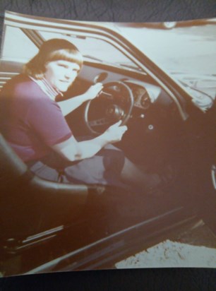 Nanny posing in Garrett's car 
