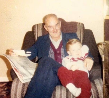 Dad and Danny his first Grandson from 2nd marriage to my mum Maureen