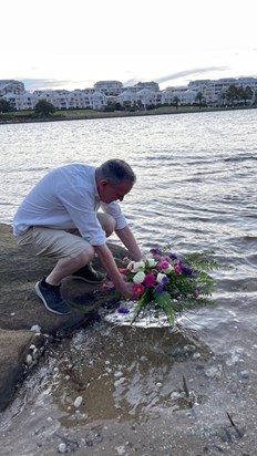 I think about you every day, Mum. Wish you could see this beautiful bouquet of flowers I placed in the Parramatta River at sunset today. Love you!