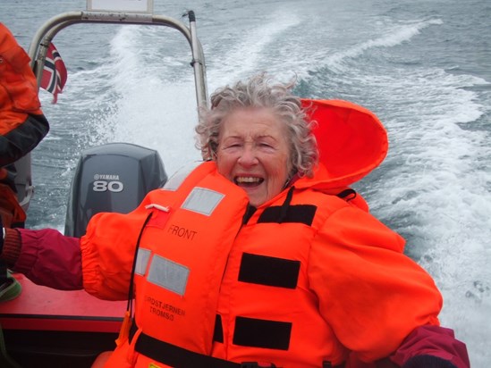 On a speedboat in Svalbard!