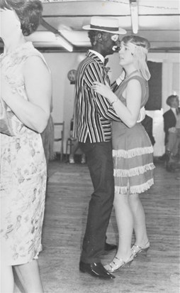 Barry "black&white minstral" and Julie "flapper girl" @ allotment assoc. party Gosport early 70's