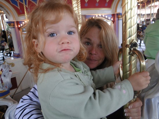 On the Merry- Go-Round at Disney.  Feb. 2012