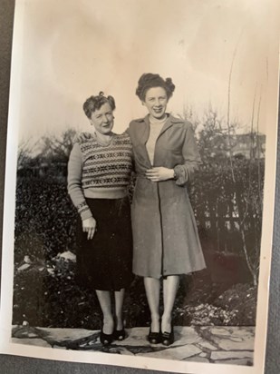 With her mother 1945