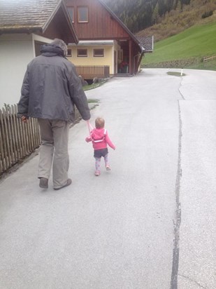 15/4/2017 Lucy taking Gordon for a walk to the playground in Kleinsoelk