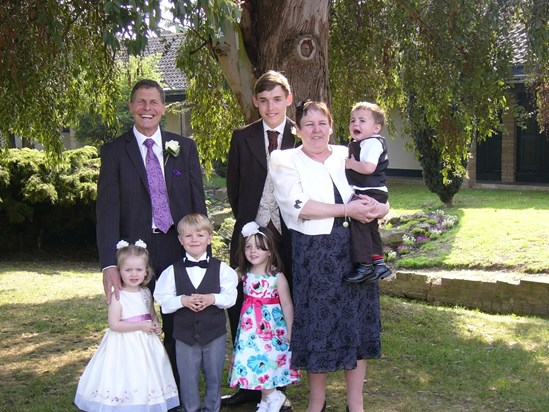 With the grandkids @ Dean and Cheryl's Wedding