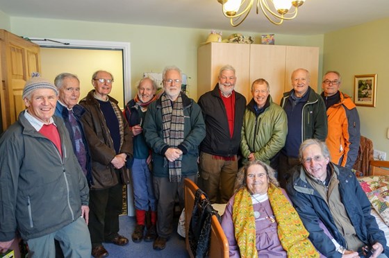 CRAGS members, in their muddy boots, visit Jan in February 2018