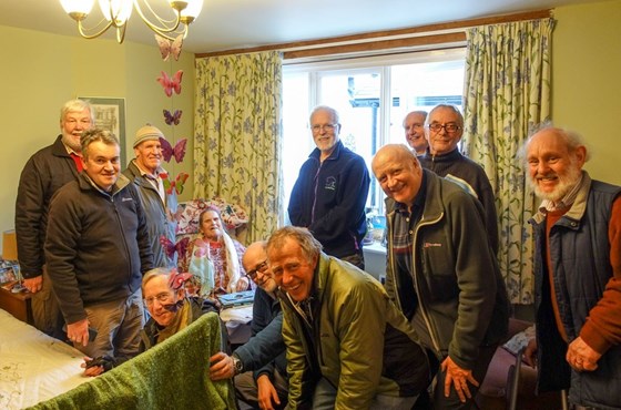 CRAGS members, in their muddy boots, visit Jan in January 2019