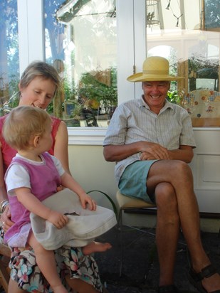 Uncle David chats to great-neice Pippa.