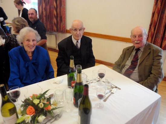 Nina, Norman and Raymond at Raymond's 90th birthday. Uncle Norman wore trainers can't remember why!
