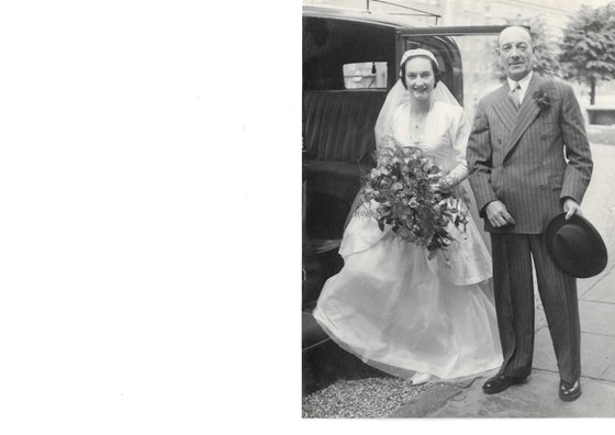 Audrey with her Dad looking beautiful June 1951