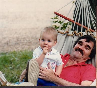 Jason with Poppi at Colonial Beach 1979
