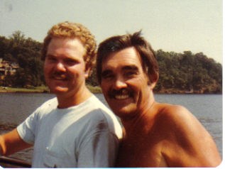 Dad and Rob Boating