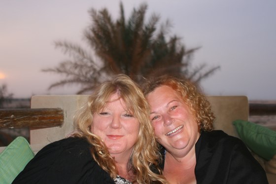 Kerry and Jane at Bab Al Sham's Janes favourite place in Dubai