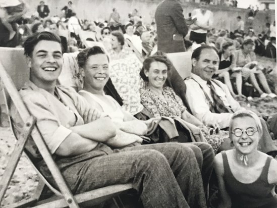 Stan, brother Reg, Mum, Dad and sister Celia c. 1950