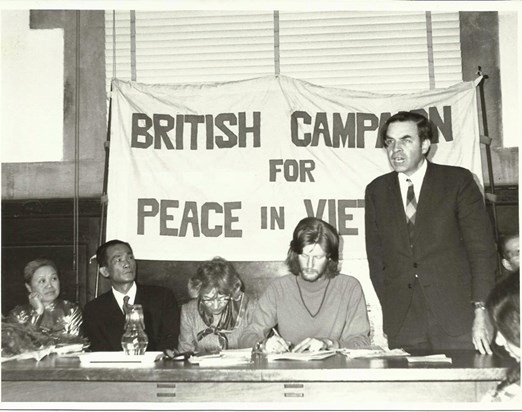 Stan with Dan Smith Peace rally 1965