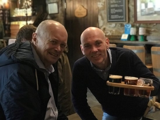 Pops and Andrew celebrating Pops’ 74th at Theakstons Brewery February 2019