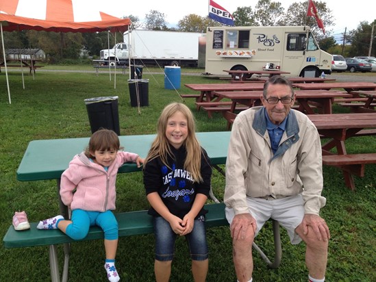 Jenna and Sara with Grandad 2012