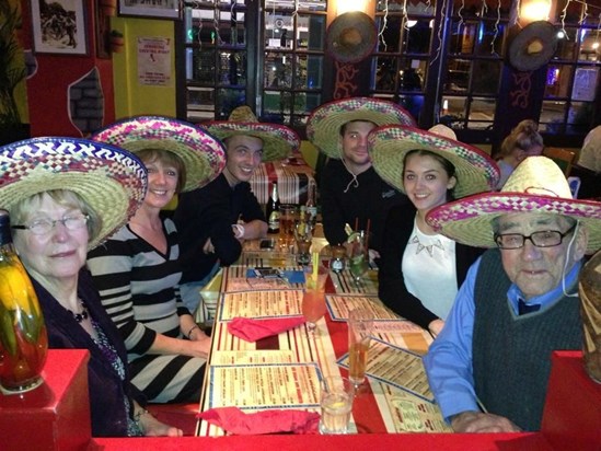 Sid with Rita, Jennifer, Luke, Scott and Hannah at the Mexican!