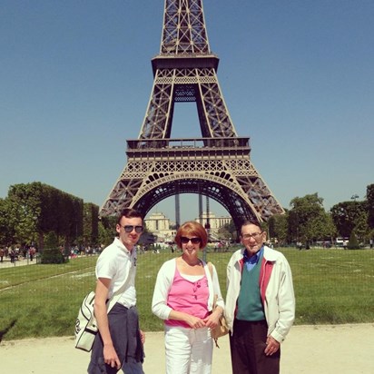 Luke, Jennifer and Sid at the Eiffel Tower