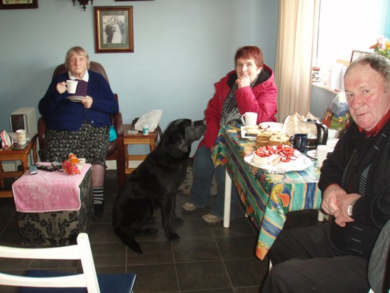 Mum's 80th Birthday Tea with Mary and Gerald Fitzy and Mum's favourite child - Monty the Labrador xx