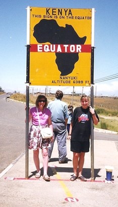 At the Equator in Kenya with mum 1994