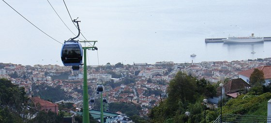 View from the cable car towards Funchal harbour - Madeira 2009
