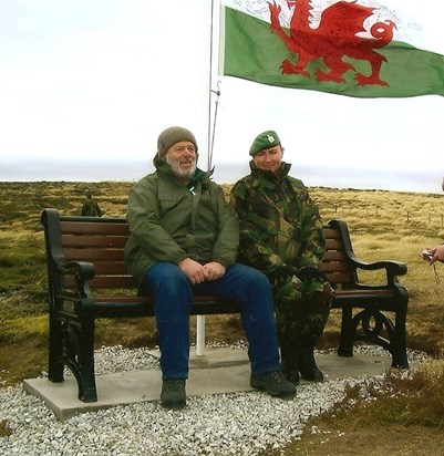with Dave at Bluff Cove - Falkland Islands 2005