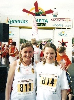 with Oona at the Lanzarote marathon 2003