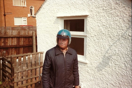 Dad in helmet