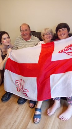 Mum and Dad with Will and Lauren Come on England