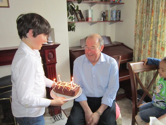 Will and Kundi birthday cake for Grandads 70th